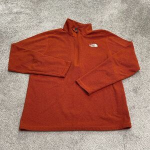 The North Face 1/4 Zip Pullover Sweatshirt Mens Medium Rust Brown Casual Outdoor